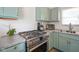 Modern kitchen featuring stainless steel range and ample counter space at 45 Kirk E Dr, Indianapolis, IN 46234