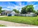 Spacious backyard features a well-maintained lawn, privacy fence, and mature trees under a bright sky at 5821 Pemberly Dr, Indianapolis, IN 46221