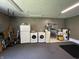 Finished garage with laundry area, utility sink, and ample storage at 6238 E Southport Rd, Indianapolis, IN 46237