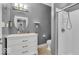 This bathroom features a single vanity and shower at 720 Willow Pointe North Dr, Plainfield, IN 46168