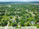 A captivating aerial view of a neighborhood with tree-lined streets and well-manicured lawns on a sunny day at 7234 Fairwood Dr, Indianapolis, IN 46256