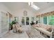 Bright sunroom with neutral decor, skylights, and access to an outdoor area at 9190 Hastings Trce, Indianapolis, IN 46234