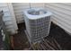 Close-up of the Carrier brand air conditioning unit at 10949 Haig Point Dr, Fishers, IN 46037