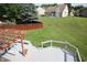 Large backyard with a wooden deck and a view of neighboring houses at 10949 Haig Point Dr, Fishers, IN 46037