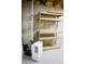 Unfinished basement area with shelving and a dehumidifier at 10949 Haig Point Dr, Fishers, IN 46037