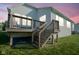 Wooden deck with stairs, perfect for outdoor gatherings and relaxation at 16235 Natures Way, Westfield, IN 46074