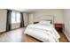 A cozy bedroom featuring hardwood floors, large windows and neutral decor for a relaxing retreat at 5430 N Kenwood Ave, Indianapolis, IN 46208