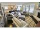 Spacious living room with a fireplace, plush seating, large windows, and access to the kitchen and dining areas at 5473 Forest Glen Dr, Brownsburg, IN 46112