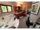 Bright bathroom boasts a large tub, wooden cabinets, and modern decor at 5586 S 200 E, Franklin, IN 46131