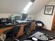 Bright home office with skylight, built-in desk, and modern decor at 5586 S 200 E, Franklin, IN 46131