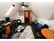 Home office space featuring built-in desks, a ceiling fan, and modern decor at 5586 S 200 E, Franklin, IN 46131