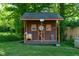 Quaint shed with charming details like star cutouts, rustic decor, and a covered porch at 5631 Shelby St, Indianapolis, IN 46227