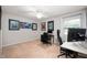 Study/Bedroom features new window, a ceiling fan, and workspace at 6562 Quail Run, Fishers, IN 46038