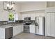 Modern kitchen featuring stainless appliances, granite counters and white cabinetry at 7239 N Orchard Dr, Indianapolis, IN 46236