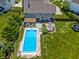 Large backyard boasts a sparkling in-ground pool, pergola, and lush green lawn at 8754 Lily Ct, Zionsville, IN 46077