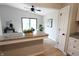 The bright dining area features a slider to the backyard deck at 9323 Doubloon Rd, Indianapolis, IN 46268