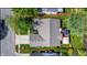 Aerial image outlining property, including a deck, patio, and ample parking at 17401 Austrian Pine Way, Westfield, IN 46074