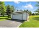 Detached two-car garage offers ample parking and storage space, enhancing the property's functionality at 1981 N Valley Ln, Greenfield, IN 46140