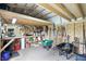 Organized shed interior with shelving and tools, perfect for hobbies, storage, and DIY projects at 1981 N Valley Ln, Greenfield, IN 46140