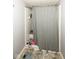 Bathroom with shower stall and a gray and white striped shower curtain at 2029 Seven Peaks Dr, Cicero, IN 46034