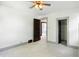 Bedroom featuring white walls and light grey trim with ceiling fan at 39 N Bosart N Ave, Indianapolis, IN 46201