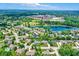 Stunning aerial view of a serene community with lush landscaping and a beautiful lake at 4704 Pearcrest Way, Greenwood, IN 46143
