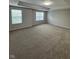 Spacious bedroom featuring neutral walls, plush carpet, a tray ceiling, and two windows for ample natural light at 6632 Coppel Ct, Indianapolis, IN 46259
