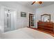 Bright main bedroom includes ensuite bathroom, walk-in closet and features hardwood floors at 718 E Washington St, Lebanon, IN 46052