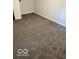 Bedroom shows neutral walls, updated trim and cozy carpet flooring at 7529 N Green Meadows, Fairland, IN 46126