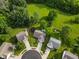 Overhead drone view of the houses in a beautiful neighborhood at 9947 Comb Run Ct, Avon, IN 46123
