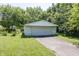 Detached two-car garage providing ample parking and storage space, with a driveway and some greenery at 1217 S Ewing St, Indianapolis, IN 46203