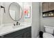 Charming bathroom with a sleek vanity, modern fixtures, and stylish decor that create a relaxing atmosphere at 12404 Guy Way, Indianapolis, IN 46236