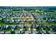 An aerial shot of a vibrant community featuring homes, parks, green spaces, a pond, and well-maintained streets at 14620 Hinton Dr, Fishers, IN 46037