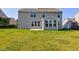 Exterior shot of the house's spacious backyard with lush lawn and partial view of the home at 14620 Hinton Dr, Fishers, IN 46037