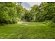 Expansive backyard area featuring a fenced-in tennis court surrounded by lush green trees at 1616 W 116Th St, Carmel, IN 46032