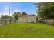 A spacious backyard with a well-maintained lawn and privacy fence surrounds a cozy home at 1730 S State Ave, Indianapolis, IN 46203