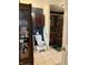 Cozy bathroom featuring a walk-in shower with charming mushroom-themed curtains and ample storage at 174 Jordan Dr, Franklin, IN 46131