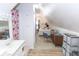 Bright bedroom with an ensuite bathroom and a dedicated desk area at 2650 S Meridian St, Indianapolis, IN 46225