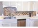 Clean kitchen boasts stainless steel dishwasher, bright counters, and decorative backsplash at 2650 S Meridian St, Indianapolis, IN 46225