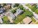 Aerial view of a gray home with a spacious backyard featuring a playset and detached garage at 3101 N Washington Blvd, Indianapolis, IN 46205