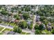 Expansive aerial view of neighborhood with lush trees, well-maintained homes, and street views at 3101 N Washington Blvd, Indianapolis, IN 46205