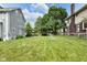 A well-kept backyard with a soccer net, lush green grass, and mature trees, offering ample space for recreation at 3101 N Washington Blvd, Indianapolis, IN 46205