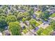Aerial view displays charming homes with tree-lined streets, manicured lawns, and a cozy neighborhood atmosphere at 319 S Webster Ave, Indianapolis, IN 46219