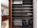 Spacious walk-in closet featuring custom shelving and storage at 3893 Bent Tree Ln, Greenwood, IN 46143