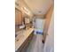 Bright bathroom with double vanity, tub/shower combination, and neutral decor at 430 N Greenbriar Dr, Greenwood, IN 46142