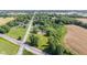 Scenic aerial shot of property showing proximity to trees, train tracks, roads and neighborhood at 4305 Five Points Rd, Indianapolis, IN 46239