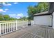 Charming wood deck featuring a white railing at 4305 Five Points Rd, Indianapolis, IN 46239
