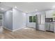 Modern kitchen space with stainless steel appliances and sleek countertops; bright and airy at 4305 Five Points Rd, Indianapolis, IN 46239