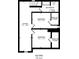 Second floor plan featuring two bedrooms, each with walk-in closets, plus a bathroom and sitting area at 44 S Tremont St, Indianapolis, IN 46222