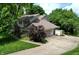 View of the home's landscaped yard, attached garage and long driveway at 4976 Rockne Cir, Carmel, IN 46033